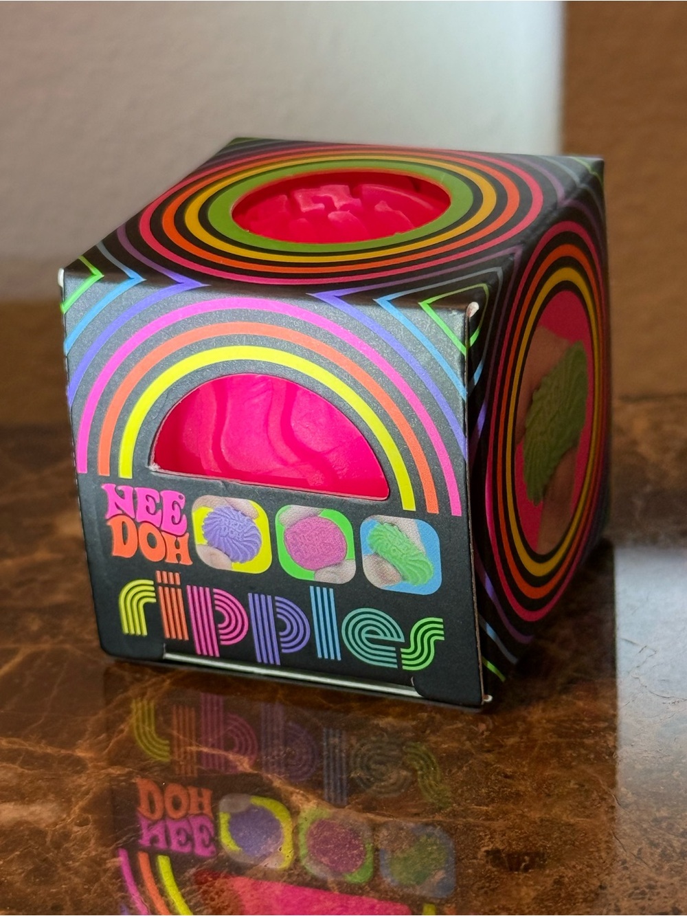 NeeDoh Ripples Neon Pink Stress Ball - Bright Pink